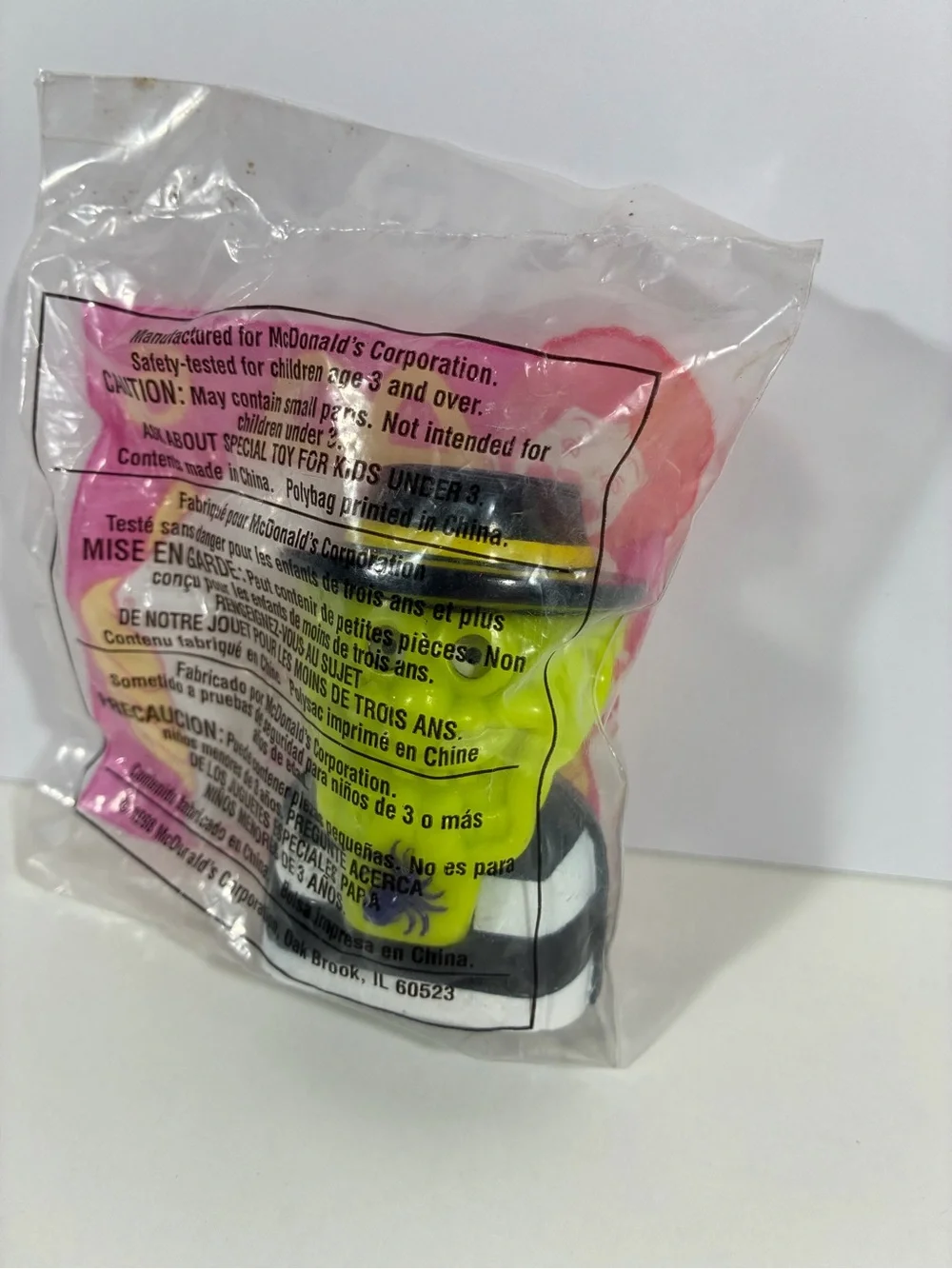 NEW 1998 McDonald’s Haunted Halloween HAMBURGLAR Candy Dispenser Happy Meal Toy